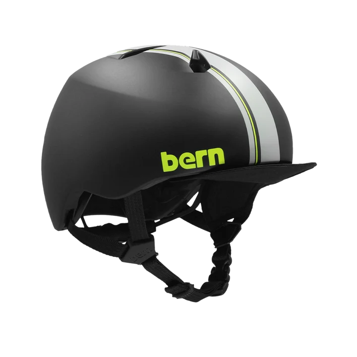 Bern Nino DVRT Youth Bike Helmet in Black Racing Stripe, view 1