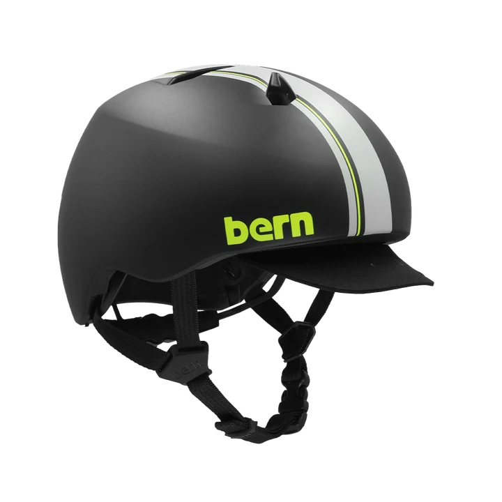 Bern Nino DVRT Youth Bike Helmet in Black Racing Stripe, view 2