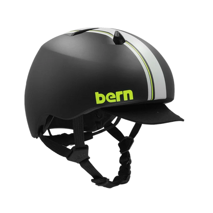 Bern Nino DVRT Youth Bike Helmet in Black Racing Stripe, view 2