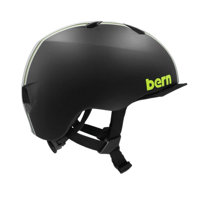Bern Nino DVRT Youth Bike Helmet in Black Racing Stripe, view 3
