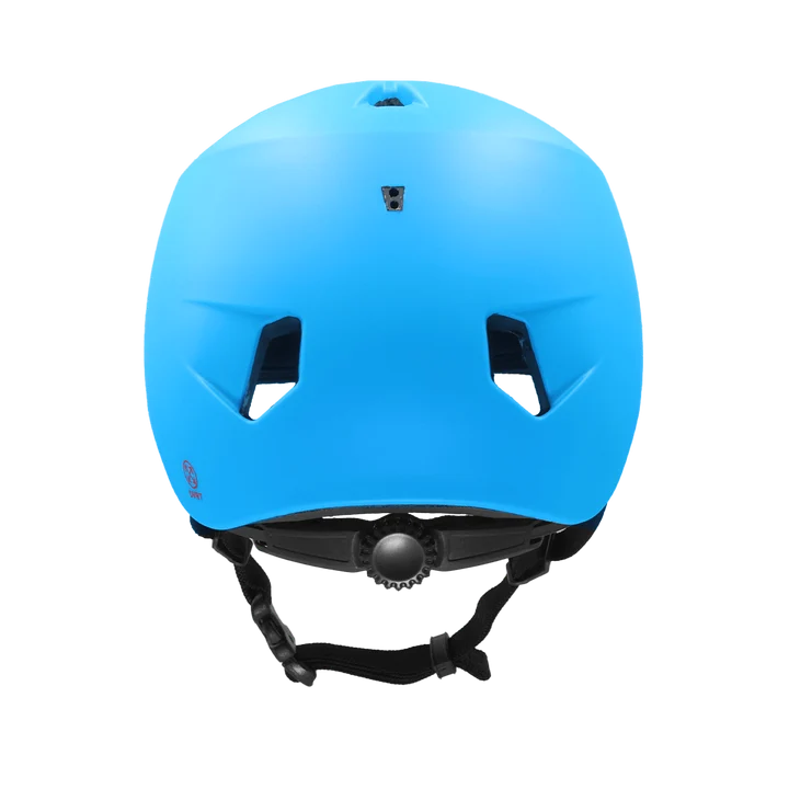 Bern Nino DVRT Youth Bike Helmet in Matte Blue, rear view