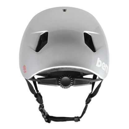 Bern Nino DVRT Youth Bike Helmet in Metallic Silver Shark Bite, view 2