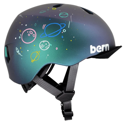Bern Nino DVRT Youth Bike Helmet in Metallic Space Splat, rear view