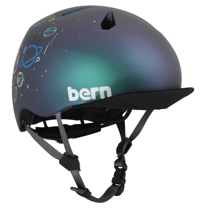 Bern Nino DVRT Youth Bike Helmet in Metallic Space Splat, view 1
