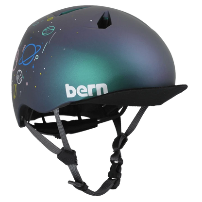 Bern Nino DVRT Youth Bike Helmet in Metallic Space Splat, view 1