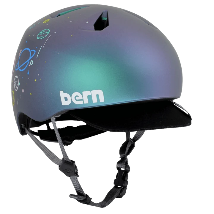Bern Nino DVRT Youth Bike Helmet in Metallic Space Splat, view 2
