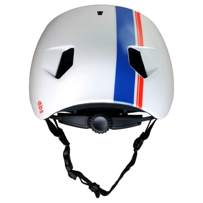 Bern Nino DVRT Youth Bike Helmet in Satin White Racing Stripe, view 3