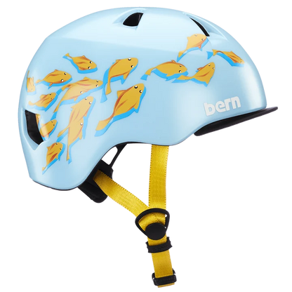 Bern Tigre Youth Bike Helmet in Satin Blue Goldfish, view 6