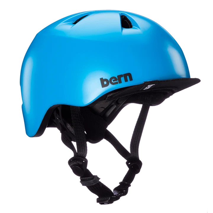 Bern Tigre Youth Bike Helmet in Satin Cyan Blue, view 1