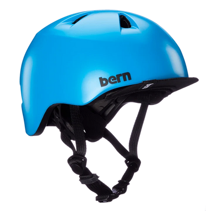 Bern Tigre Youth Bike Helmet in Satin Cyan Blue, view 1
