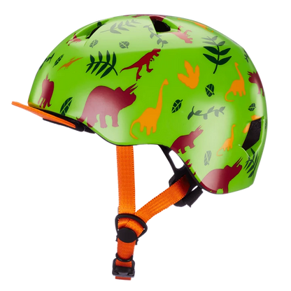 Bern Tigre Youth Bike Helmet in Satin Green Dino, view 2