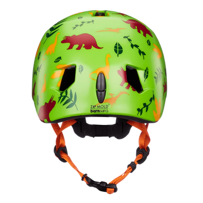 Bern Tigre Youth Bike Helmet in Satin Green Dino, view 3