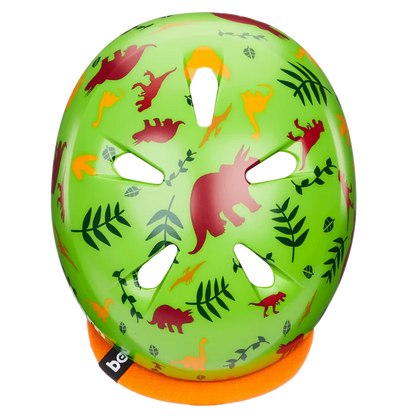 Bern Tigre Youth Bike Helmet in Satin Green Dino, view 4