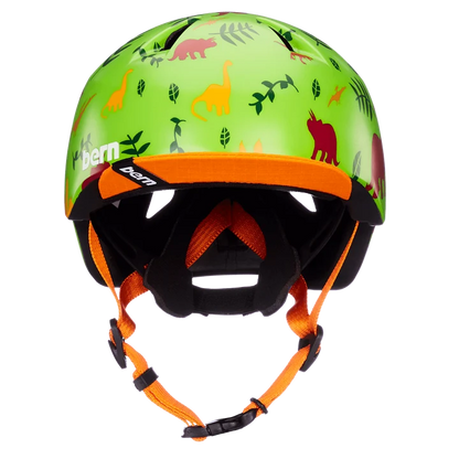 Bern Tigre Youth Bike Helmet in Satin Green Dino, view 5
