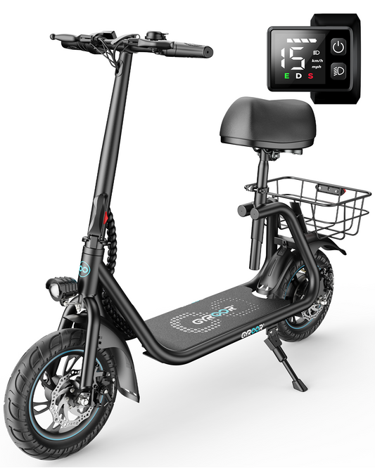 Gyroor C1 electric scooter in black