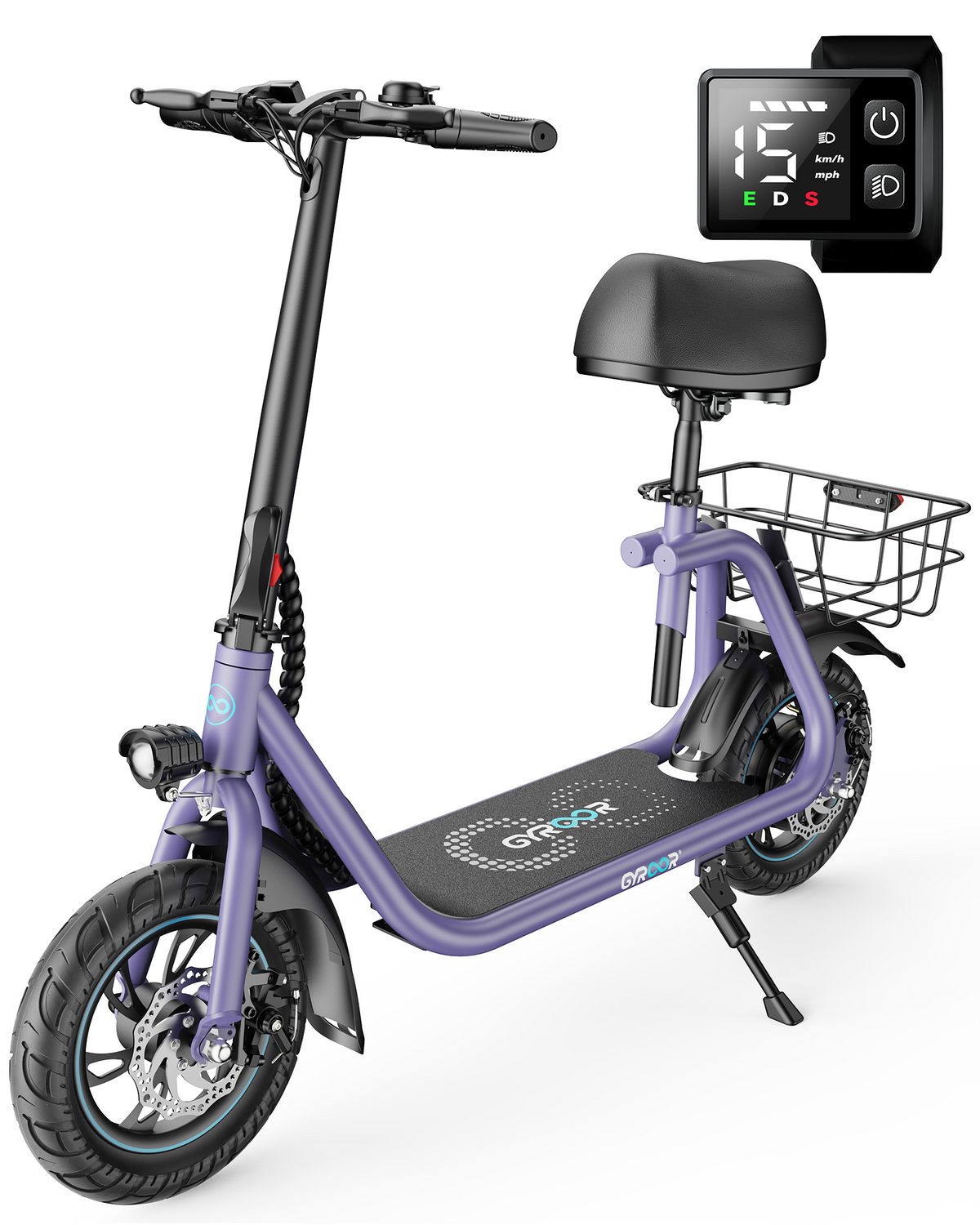 Gyroor C1 electric scooter in purple