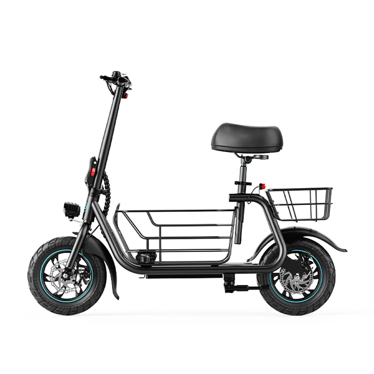 Gyroor C1S electric scooter with front and rear baskets