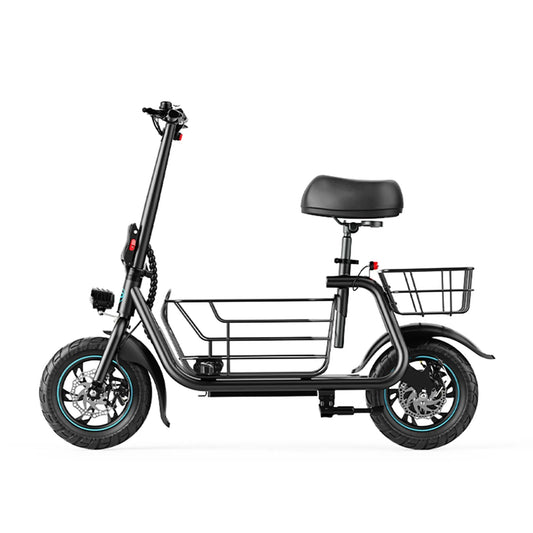 Gyroor C1S electric scooter with front and rear baskets