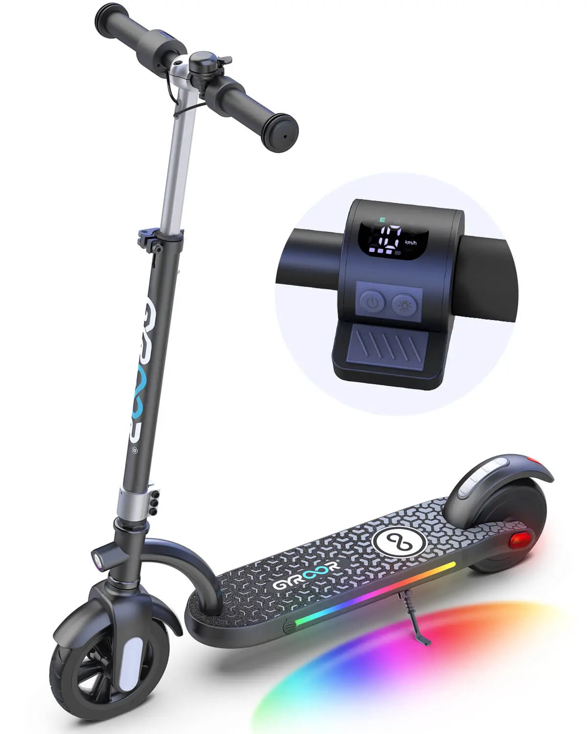 Gyroor H40 kids electric scooter in silver
