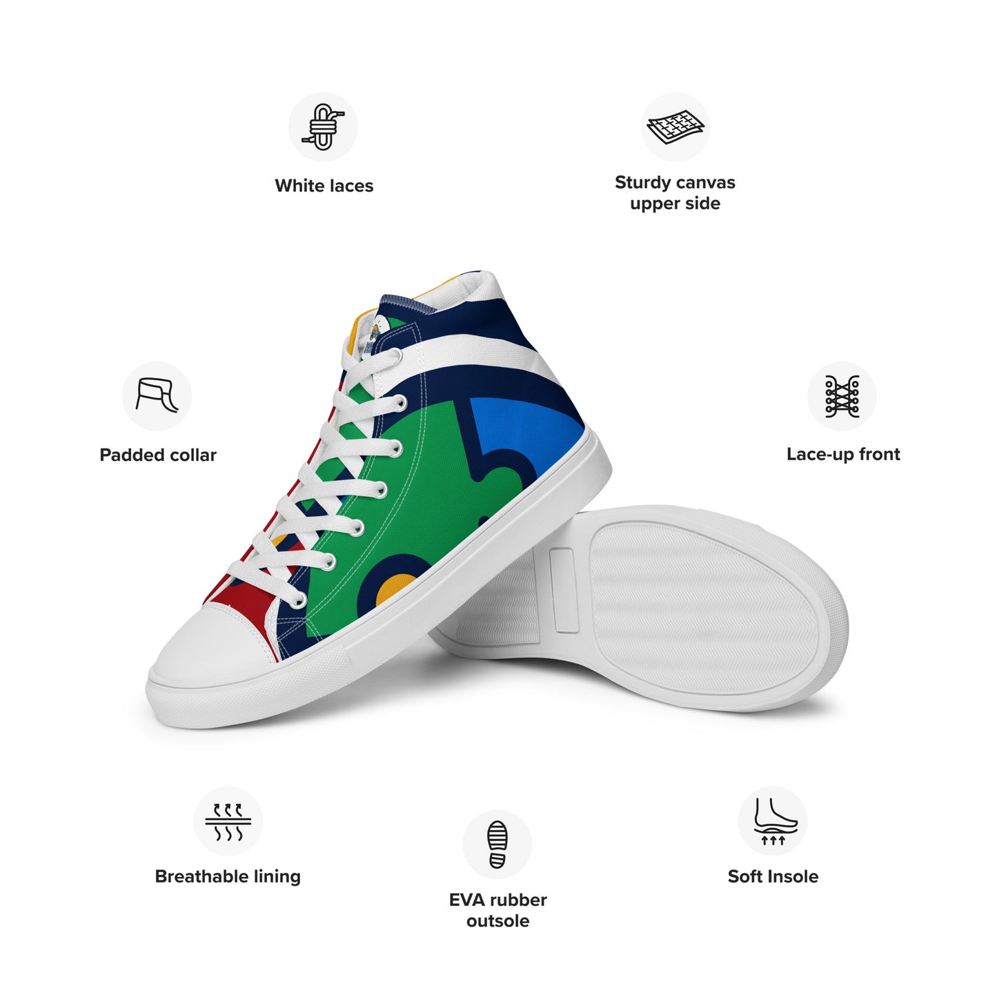 Jesse's e-Rides Men’s High Top Canvas Shoes – Ride in Style!
