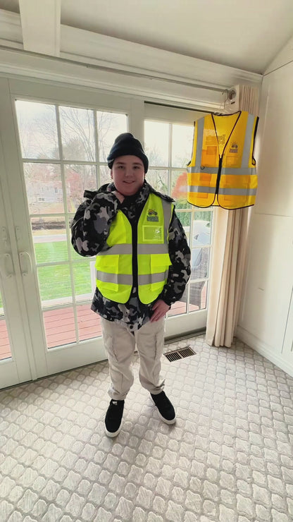 Jesse’s e-Rides Adult High-Visibility Safety Vest with “I Have Autism. Please be Patient.” Patch - Ride Bright, Stay Seen!