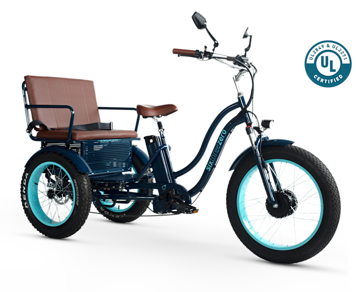 sixthreezero EVRYjourney Electric Tricycle Rickshaw 750W with passenger seat